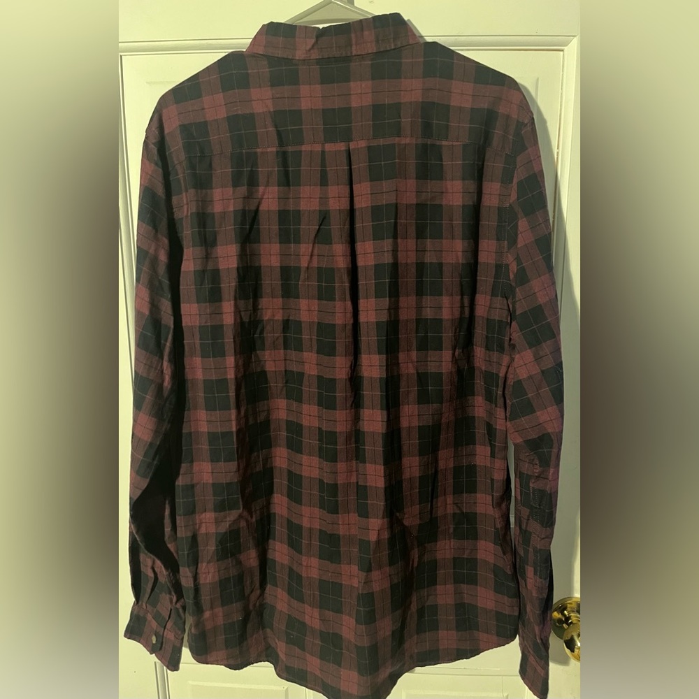 Lacoste Men's Maroon and Black Plaid Button Shirt Size Large - Picture 10 of 12